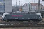 Lokportrait von ES 64 P-001 (ex 127 001-6) im Vorfeld des Mnchner Hbf nhe Donnersbergerbrcke.