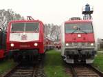 120 005-4 und 128 001-5 zu sehen am 11.10.14 beim TEV Weimar.