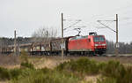 145 065-9 mit Güter unterwegs in Richtung Hagenower Land.