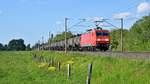 DB Cargo 145 067 mit Kesselwagenzug EZ 50760 Barenburg - Lingen-Holthausen (Hüde, 13.05.19).