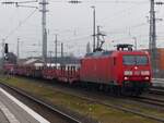 145 073 mit Güterzug in Rheine, 28.02.2024