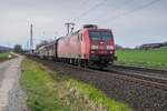 145 062-6 mit einem gemischten Güterzug gesehen am 26.03.2024 bei Kerzell.