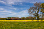 145 041- als RE 9 im Ersatzverkehr Expresskreuz Bremen/Niedersachsen bei Twistringen nach Bremen. 26.4.26