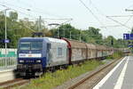 DBC 145 010-5 in Diensten von RBH durchf�hrt Herten-Westerholt mit einem Habbiins Ganzzug 27.8.2026