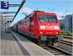 Die DB 145 032-8 mit ihrem NZ/CNL nach Binz in Rostock am 3.