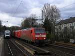 BR 145 009-7 Cargo und BR 145 022-0 Railion mit GZ kreuzen in  BO Hamme den ABELLIO Lint ,RB 46 Bochum - Gelsenkirchen.(04.03.2008)