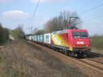 145-CL 031 mit einem Containerzug am 12.4.2008 durch Ahlten