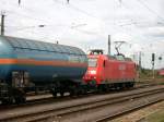 In Großkorbetha hat sich nun 145 067 an den Kesselwagenzug gesetzt um ihn, wie sich später heraus stellte, nach Leipzig-Engelsdorf Rbf zu bringen.