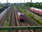 145 072 fhrt am 18.08.08 solo aus dem Rbf Leipzig-Engelsdorf Richtung Dresden.