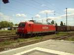 145 042 zieht ein Gemischten Gterzug von der Oderbrcke in den Bahnhof Frankfurt/Oder 18.05.07