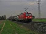 145 062 mit Gz richtung Mannheim.Am 21.11.09 in Lampertheim.