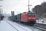 145 051-9 mit einem KLV am 30.01.2010 in Kreiensen