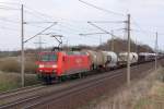 Die neue Pest auf der KBS 310... ;-) So oft, wie in den letzten Tagen, hab ich hier noch keine 145er fahren sehen. 145 022-0 fhrt mit einem gemischten Gterzug in Richtung Braunschweig. Fotografiert am 27.03.2010 in Magdeburg Diesdorf. 