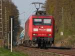 Um 18.36 Uhr wollte dann 145 059-2 mit einem Gterzug nach Aachen West noch dazwischen, hier am Km 20.8, 18.4.10