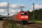 145 051 mit Gz in Richtung Heidelberg.Aufgenommen am 18.09.10 in Grosachsen-Heddesheim.