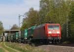 145 054-3 mit einem Gterzug nach Aachen-West/Montzen kurz hinter dem Bahnhof Geilenkirchen, 9.4.11