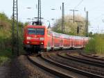 145 036-0 zieht am 11.04.2011 von Herzogenrath kommend RE4 nach Aachen West.