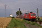 145 036-0 mit einem RE 4 in Herrath am 30.06.2011