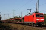 145 078 am 30.9.11 mit einem leeren Autozug bei der Durchfahrt durch Ratingen-Lintorf.