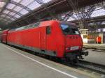 DB 145 047-4 am RE 29712  SAXONIA  nach der Ankunft aus Dresden Hbf im Zielbahnhof Leipzig Hbf; 05.11.2011
