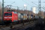 145 009-7 auf der Hamm-Osterfelder Strecke in Recklinghausen-Suderwich 30.11.2011