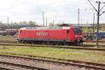 145 046 wartet am 25.04.2012 in Zwickau(Sachs.)Hbf.auf neue Aufgaben.