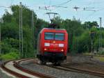 145 06-7 am 03.07.2012 als Lz auf der KBS 480 in der S-Kurve vor dem Bahnhof Eschweiler unterwegs Richtung Aachen.