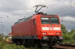 145 034-5 kurz vor dem Bhf. Nordhausen am 16.05.2012