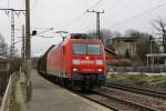 Die 145 039 kam mit einem Gterzug durch Dresden-Cotta gefahren. Man beachte die Zielanzeige (Dienstfahrt). 01.02.2013