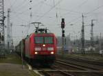 Am 19.01.2014 kam 145 078 mit einem Containerzug aus Richtung Uelzen nach Stendal und fuhr weiter Richtung Magdeburg.