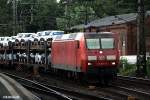 145 076-6 zog einen gemischten güterzug am 20.06.14 durch hh-harburg