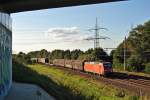 145 080-8 fuhr am 27.08.2014 mit einem Güterzug durch Langwedel.