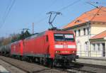 145 030 mit CFN 62656 (Hamburg Unterelbe–Karlsruhe Hafen) am 22.03.2011 in Bienenbttel