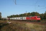 145 063 mit TEC 41350 (Melnik–Bremerhaven Kaiserhafen) am 30.09.2011 in Scheeel