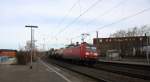 145 067-5 von Railion kommt durch Eschweiler mit einem Kurzen Kesselzug aus aus Ludwigshafen-BASF nach Antwerpen-BASF(B)  und fährt in Richtung Aachen.