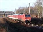 145 065-9 mit NZ1449 kurz vor dem Hbf Stralsund.