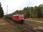 Feb. 2016, Britz. 145 063 mit Kesselzug Richtung Stendell im km 49.2 der Stettiner Bahn.