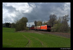 145 050 fuhr am 26.04.2016 mit einen Umleiter.Hier bei Syrau