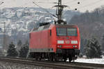 03.01.2017 Streckenabschnitt Uhingen 145 048-5 alleine Richtung Stuttgart unterwegs