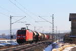 145 042-8 DB Cargo bei Oberlangenstadt am 27.01.2017.