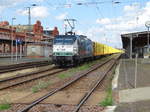 Am 08.07.2017 kam 145 023 mit einem Holzzug aus Richtung Magdeburg nach Stendal und fuhr weiter in Richtung Wittenberge.