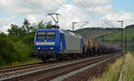 145 097, welche bei Rheincargo unter der Nummer 145-CL 201 geführt wird, führte am 16.06.17 einen Kesselwagenzug durch Himmelstadt Richtung Würzburg.