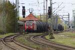 RBH 145 066-7 mit KeWa / Umleiter - an der Pkb in Anklam am 04.05.2021