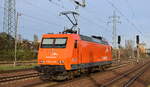 AMEH Trans - ArcelorMittal Eisenhüttenstadt Transport GmbH, Eisenhüttenstadt [D] mit ihrer neueren im Fuhrpark befindlichen  145-CL 005  [NVR-Nummer: 91 80 6145 096-4 D-EKO] am 22.11.23