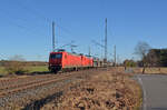 145 090 der BRLL schleppte am 28.01.24 einen BLG-Autozug für die HSL durch Wittenberg-Labetz Richtung Dessau.