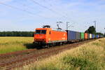 Deutschland   Lok 145 081 von Eko zieht einem Containerzug, in B�singhoven   18/6/2026