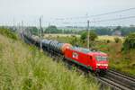 MEG 145 038-6  25 Jahre MEG 1998-2023  mit Kesselzug in Ovelg�nne, Juni 2023.