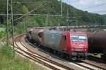 145 - CL 001 von Arcelor Mittal mit DGS 91017 Ziltendorf - Lnen Sd, bei der Durchfahrt durch den Bbf Himmighausen, 05.06.2011.