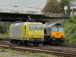 Alpha Trains 145-CL 031 und Crossrail DE6301 rangieren am 30.08.2011 in Aachen West.
