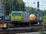 145-CL 031 von Alpha Trains hat ber die KBS 485 kommend am 03.09.2011 einen Containerzug in Aachen West abgestellt und rangiert nun zu ihrem Abstellplatz.